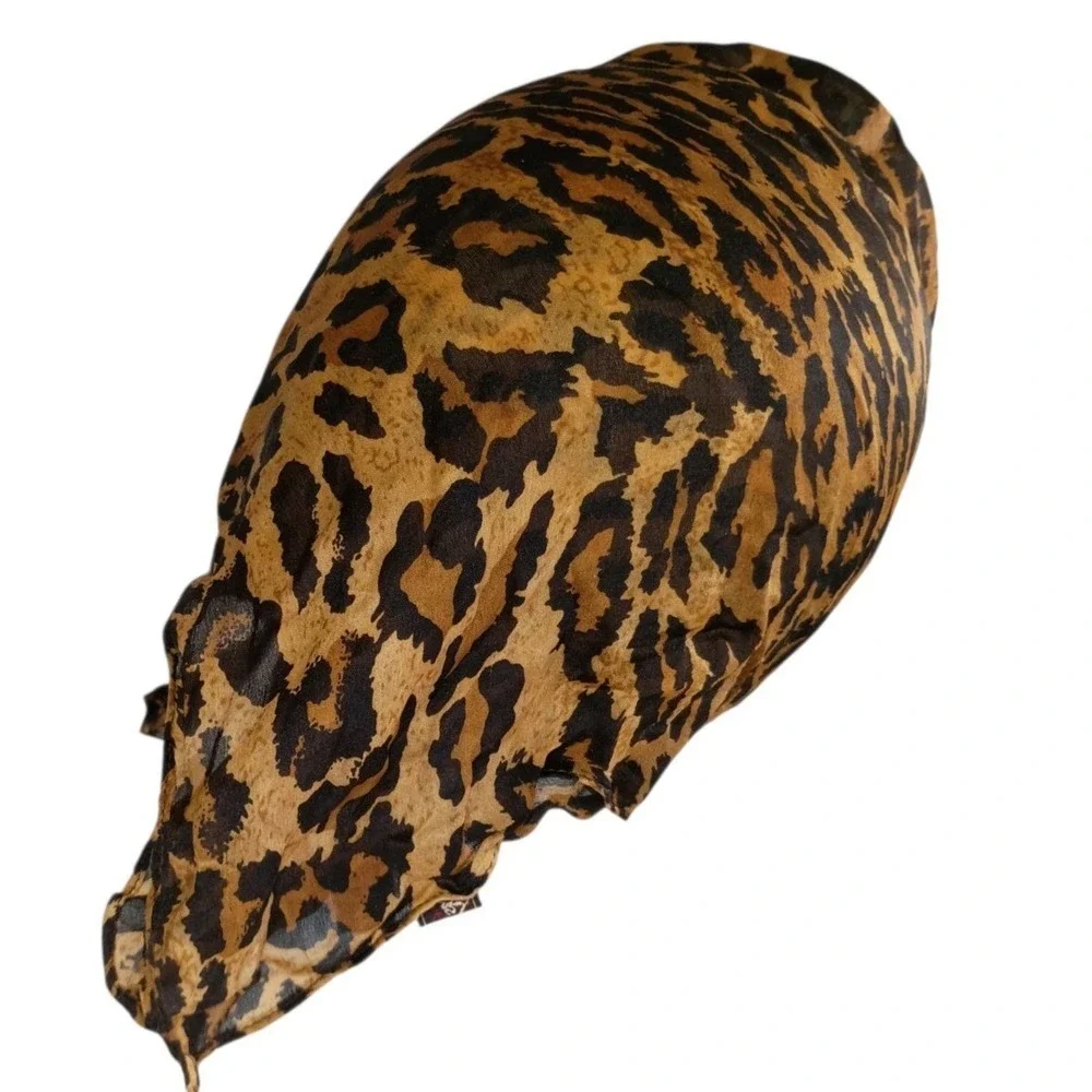 Nick and Nora Vintage Leopard Print Silk Scarf Square Neckerchief Made in USA